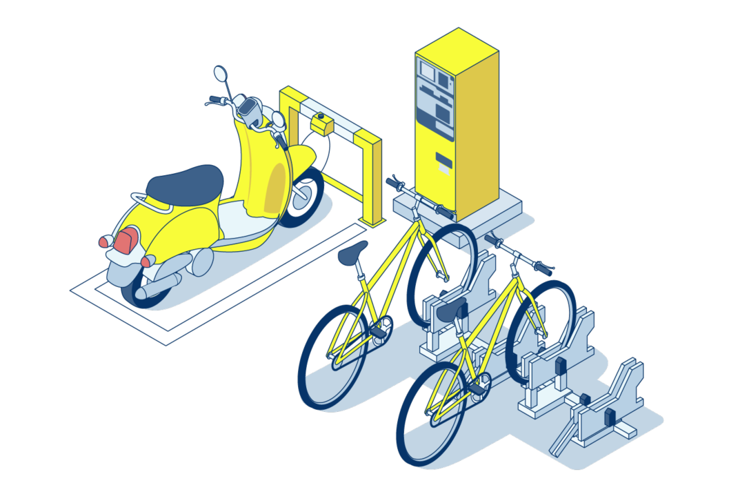自転車やバイクを個別管理！ ロック式駐輪場