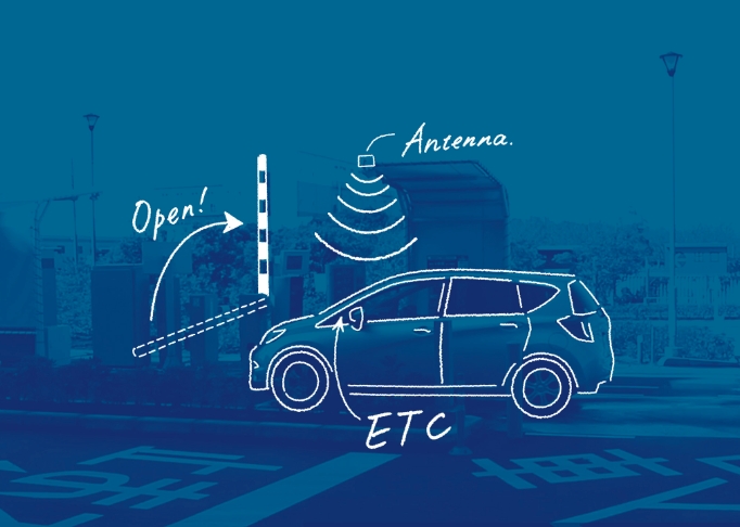 たとえば... ETC技術を利用したキャッシュレス型駐車場