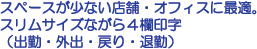 スペースが少ない店舗に最適。スリムサイズながら４欄印字