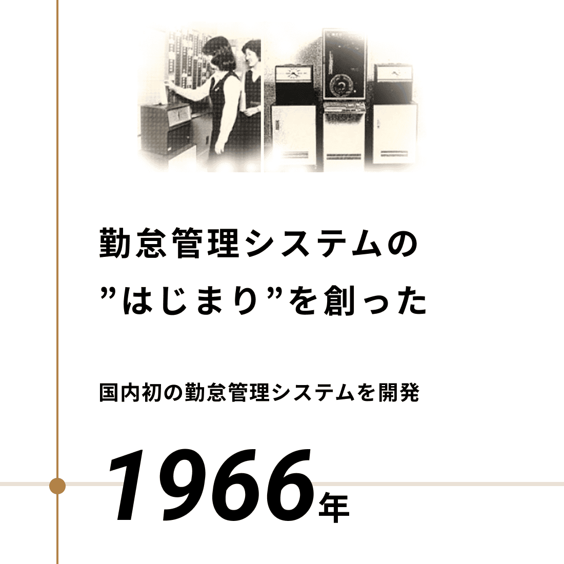 1966年 勤怠管理システムの”はじまり”を創った 国内初の勤怠管理システムを開発。